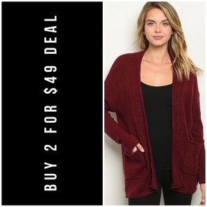 ❄️WINE SWEATER KNIT CARDIGAN